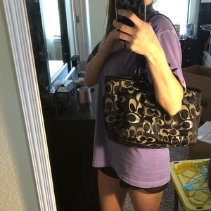 Coach Metallic Tote F19664!!